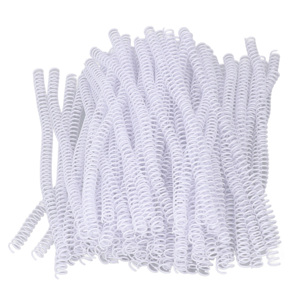 100Pcs Spiral Binding Coils Plastic Dia 9.5Mm White