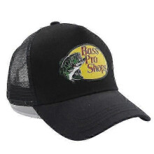 Bass Printed Cap Outdoor Fishing Mesh Hat Sun Hat