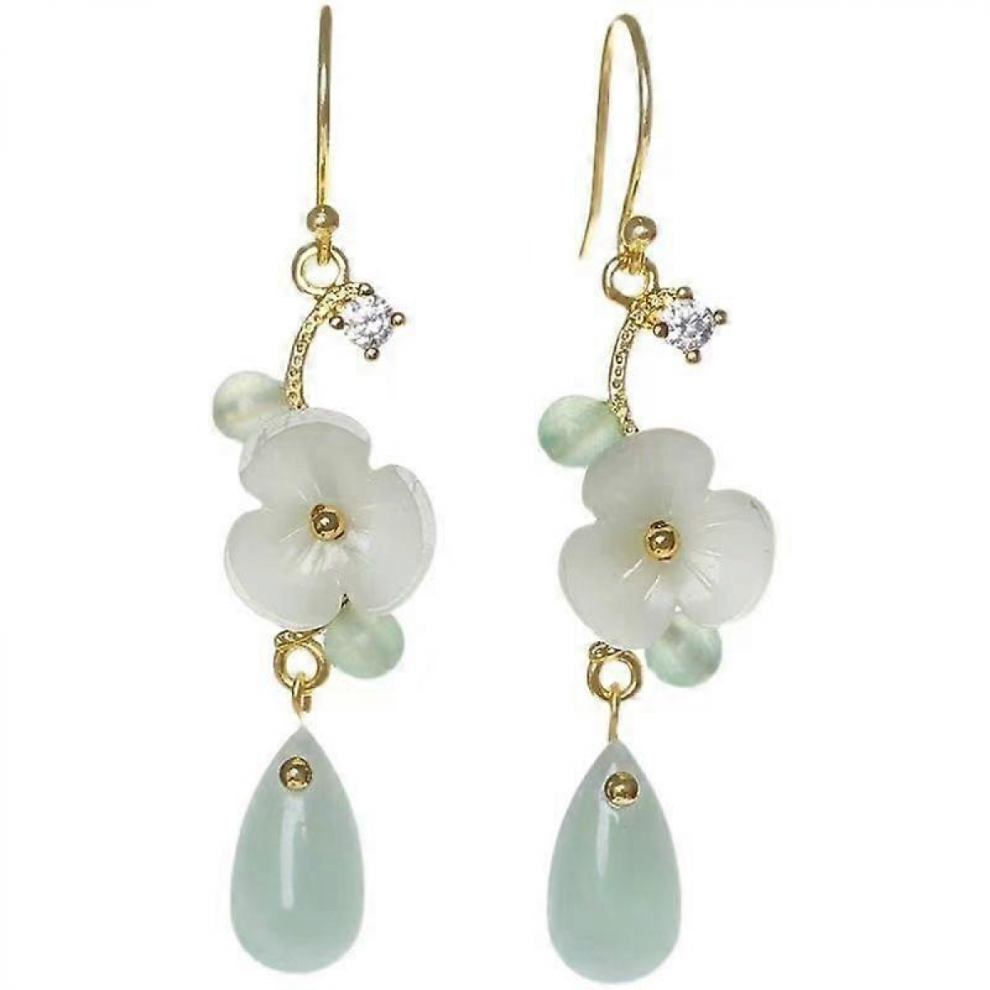 Orecchini Da Donna Orecchini RetrÃ² Orecchini Cinesi Orecchini Antichi Orecchini Etnici Orecchini Da Donna 4,2 Cm Bianco Verde