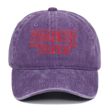(purple) STRANGER THINGS Letter Embroidery Adjustable Washable Baseball Cap