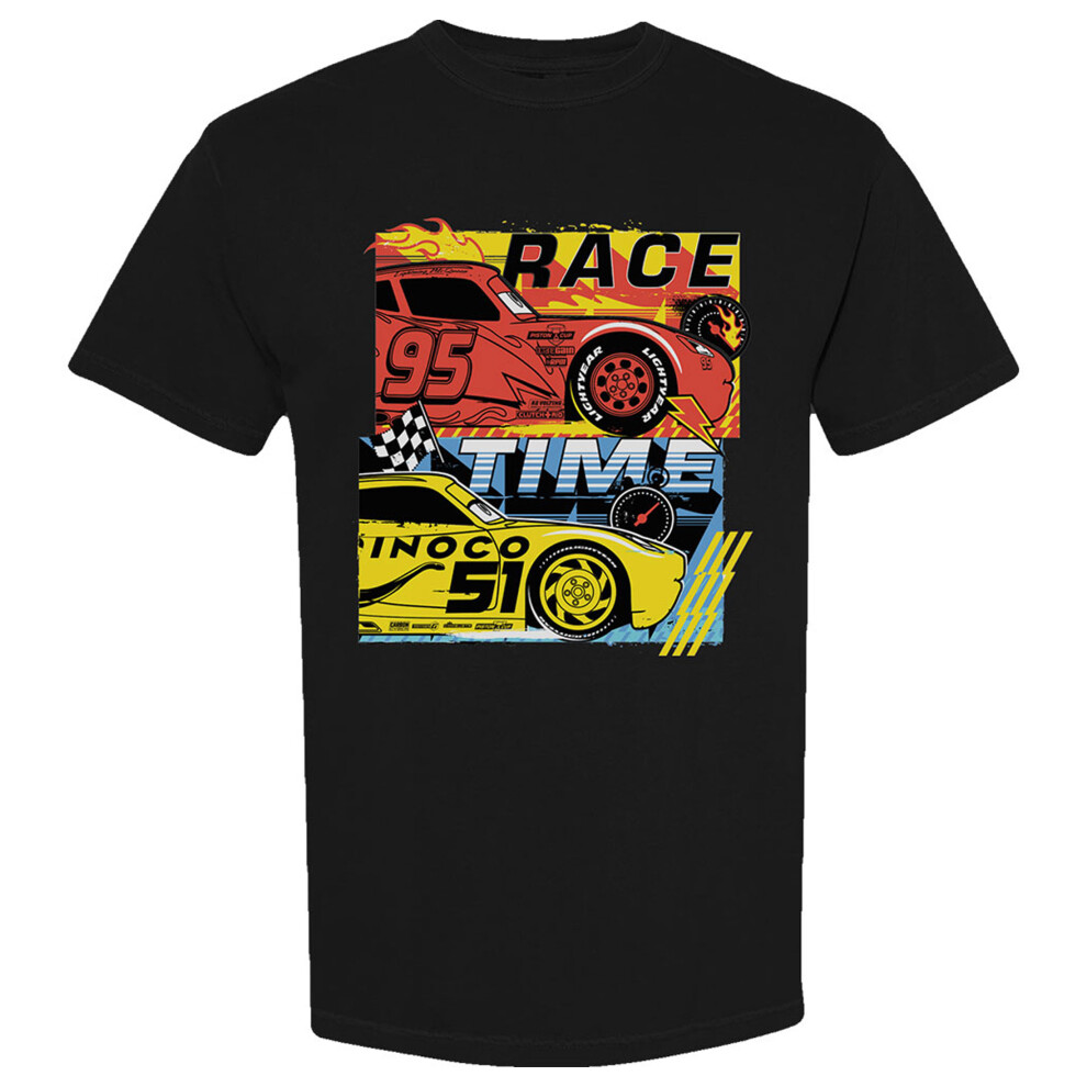 Disney Boys Black (Xxl, ) Cars Race Time T Shirt