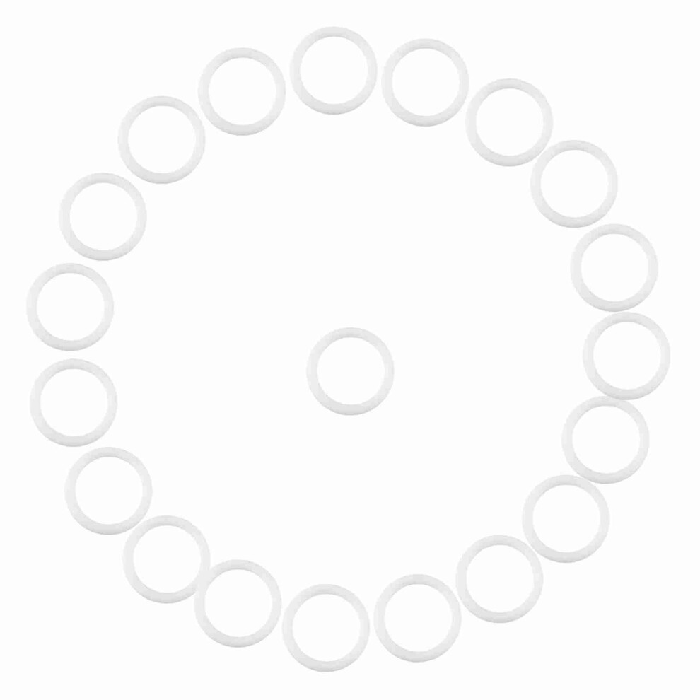20Pcs Silicone Safe O Rings Dummy Pacifier Chain White