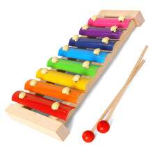 8 Notes Wooden Xylophone for Toddlers, 12x23.9x2.4cm, Crisp Sound