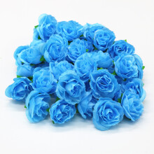 Realistic 50PCS Blue Silk Fake Roses for Home and Event Decor