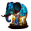 Animal Table Lamp Glass Retro Desk Elephants 1