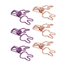 100 Stück hasenförmige Binderclips aus Metall mit ausgehöhltem Design