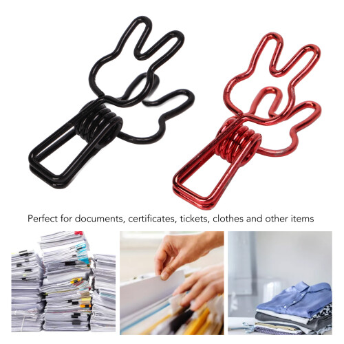 Strong Bunny Binder Clips 100Pcs for Multi Purpose Use in Black or Red 2