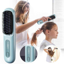 Portable Straightener Brush Rechargeable Hair Straightener Comb Brush A