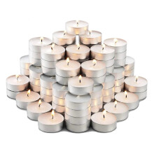 100Pcs White Tealight Candles Smokeless for Weddings & Events 4 Hr Burn