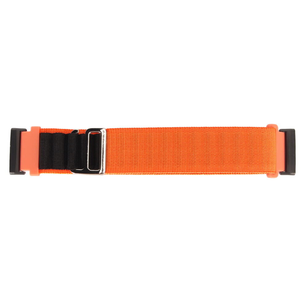 Stretch Woven Nylon Smartwatch Band Strap Orange/Black 9121376400599