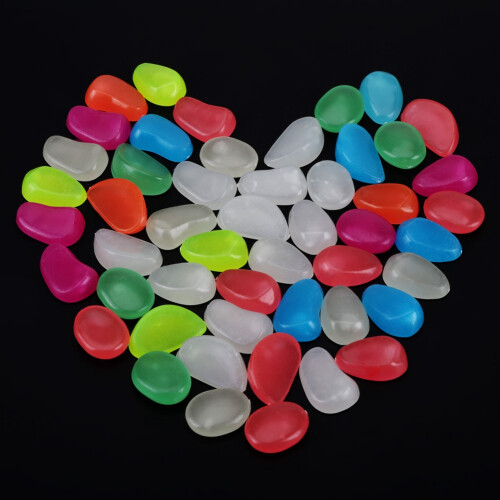 50pcs Glow In The Dark Artificial Luminous Pebbles 1