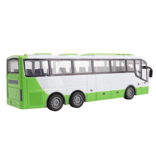 Remote Control Large 1/30 Scale Electric Bus Toy Wireless White Green 2