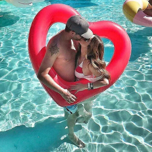 120CM Heart-Shaped Inflatable Pool Floats 1