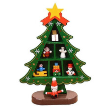 (style 3) Tabletop Christmas Tree, Funny Desktop Wooden Christmas Tree Decor Christmas Toy