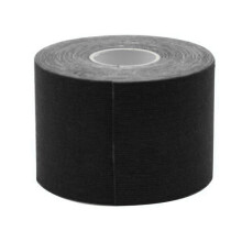 Cinta elástica deportiva de algodón negro de 2 pulgadas x 16,4 pies