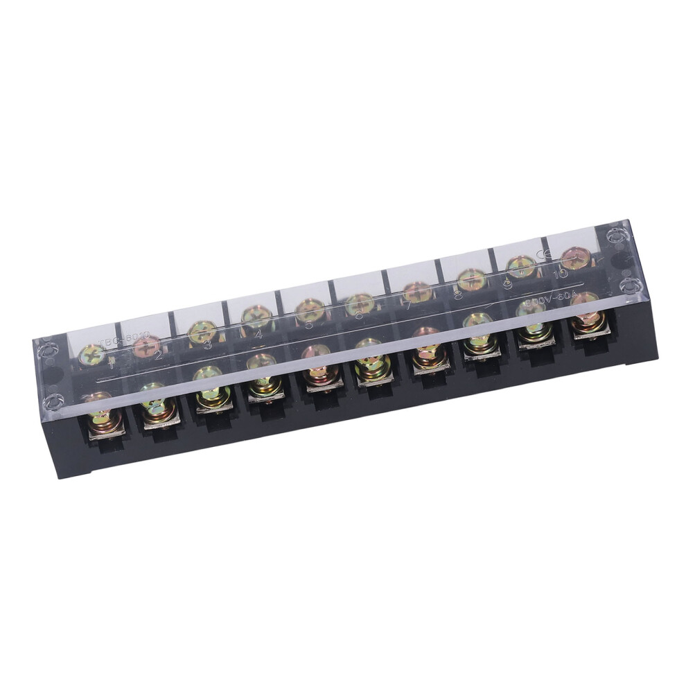 600V 60A Dual Row Terminal Strip 10 Positions With Cover 8761339592964