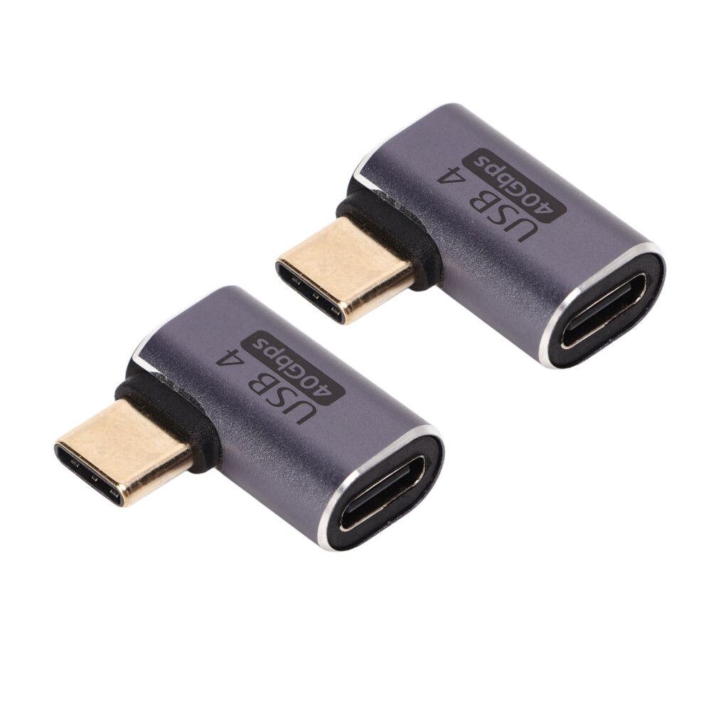 2Pcs Usb-C Right Angle Adapter, 40Gbps, 100W, Aluminum 4621339592927