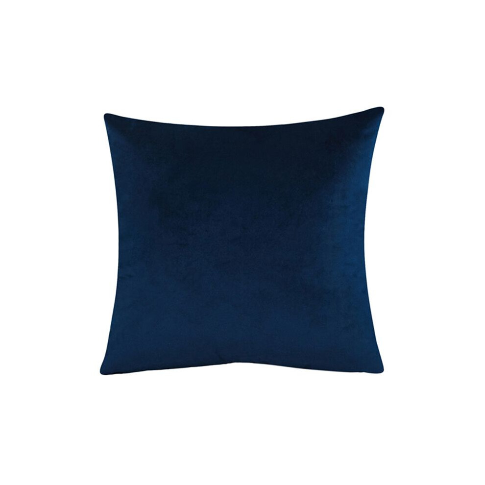 (Navy Blue2)Housse de coussin 16" velours uni taie d'oreiller fermeture éclair couleur unie décoration maison canapé