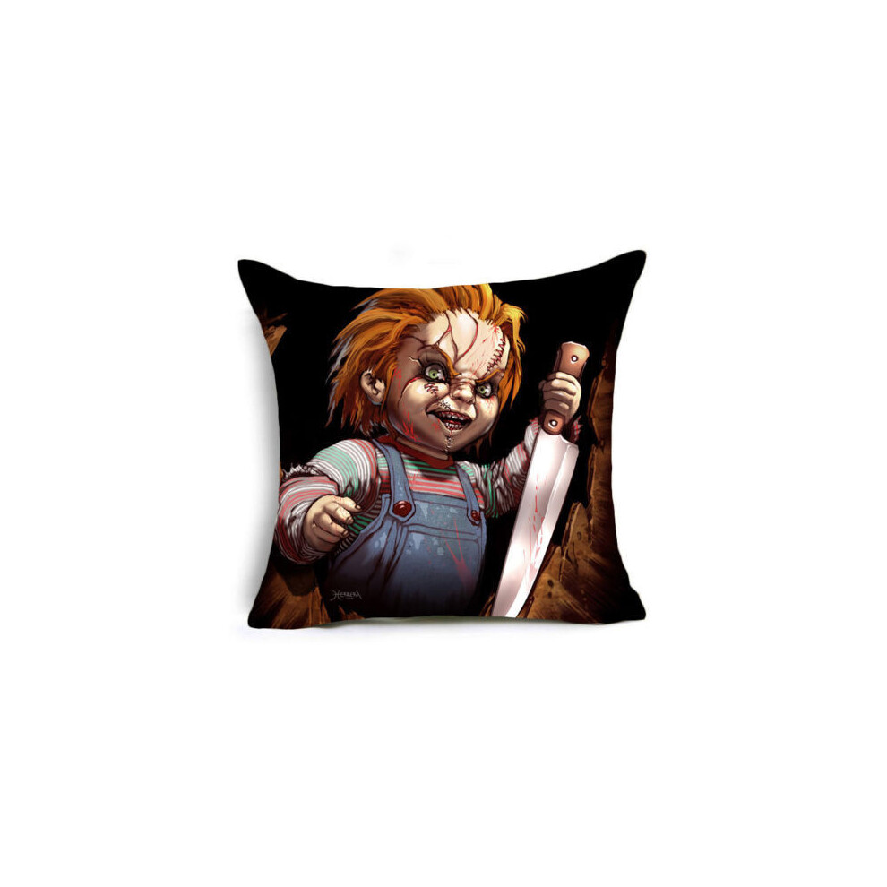 (Chucky) Chucky Guy Good Doll Horror Movie Design Cushion Pillow New Cover Case