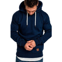 (Navy Blue, M) Hooded Hoodies Mens Sweatshirt Sweater Jumper Comfy Pullover Tops Coat Outwear