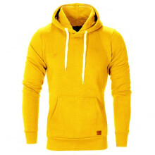 (Yellow, L) Hooded Hoodies Mens Sweatshirt Sweater Jumper Comfy Pullover Tops Coat Outwear