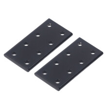 rechteckige Aluminium-Verbindungsplatte, 8-Loch, für Bett und Tisch, schwarz, 2er-Pack