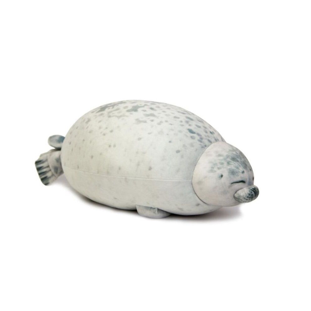(White, 80cm/31.5in) Blob Large Chubby Seal Plush Toy Animal Cute Ocean Pillow Pet Stuffed Gift Doll