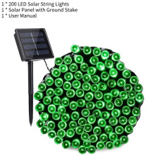 (Green) 200 Solar Led String Lights Outdoor Garden Party Xmas Fairy Wedding Decor Lamp