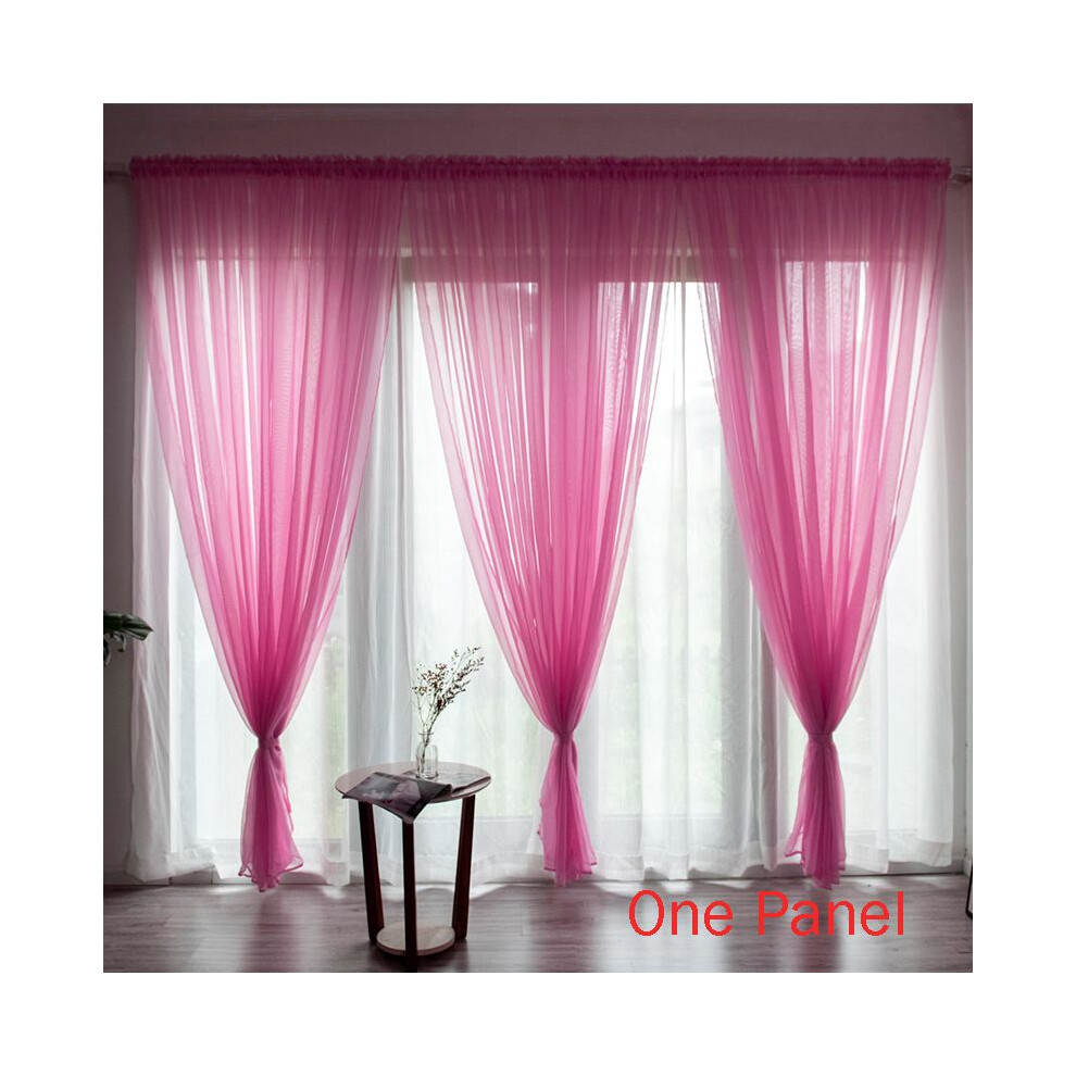 (Rose Red, 150*270cm/59.1*106.3in) Elegant Solid Sheer Panel Window Curtain All Sizes All 1 Panel Colors-image-OPC-PJJHMJS-NEW