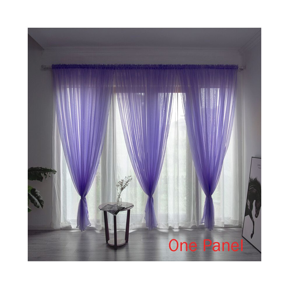 (Purple, 100*200cm/39.4*78.7in) Elegant Solid Sheer Panel Window Curtain All Sizes All 1 Panel Colors-image-OPC-PJJHMMJ-NEW
