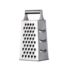 (Silver) Steel Stainless Kitchen 4 Sided Box Food Grater Vegetable Cheese Shredder Slicer
