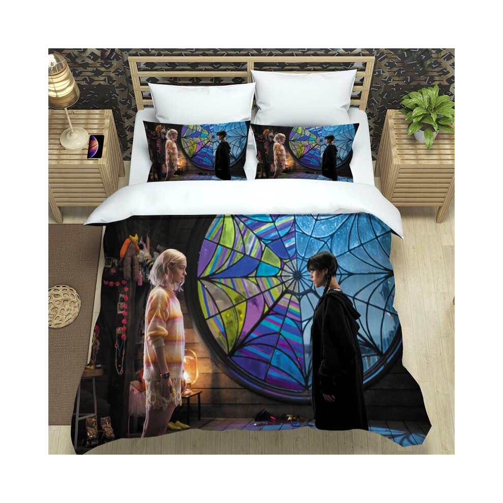 (Emma,200*200)Juego De Cama De 3 Piezas Adams Family Wednesday DecoracióN De Dormitorio Suministros Cama-image