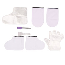 Paraiff Wax Hand & Foot Care Set – Large Brush Purple Spatula Soft Mitts