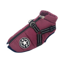 (Purple, M) S5xl Winter Autumn Pet Vest Puppy Dog Cat Warm Padded Coat Zip Jacket Harness