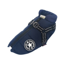 (Blue, S) S5xl Winter Autumn Pet Vest Puppy Dog Cat Warm Padded Coat Zip Jacket Harness