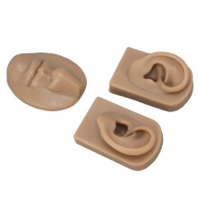 Modelo de silicona 3D de nariz y boca para práctica de perforaciones y suturas color de piel oscura