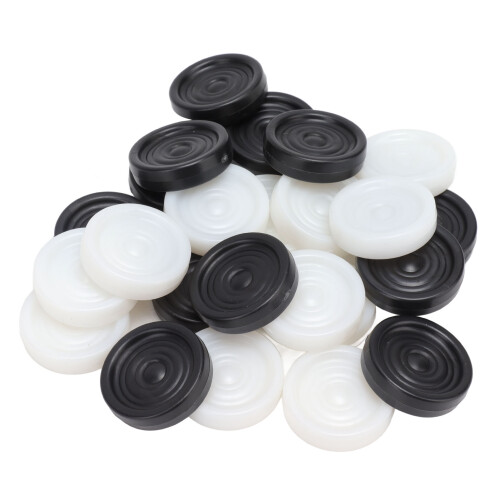 Stackable Black & White Plastic Checkers Set with Transparent Box for Ages 3+ 2