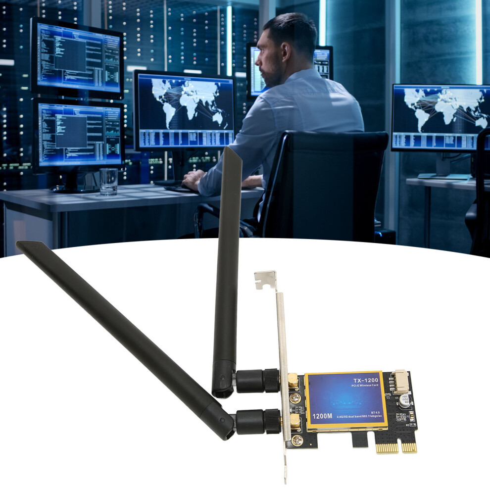 1200Mbps Pcie Wifi Network Card Adapter Dual Band 2.4G/5G Bluetooth 4.0 8471339611151