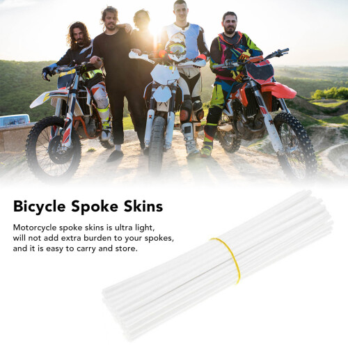 72pcs White Bicycle Spoke Skins Wraps for Mountain Dirt Bikes 2