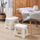 Taburete plegable Bunny M blanco, plástico ligero 9