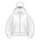 (XXL) Double-layer hooded zip-up sweatshirt,White, for men 1