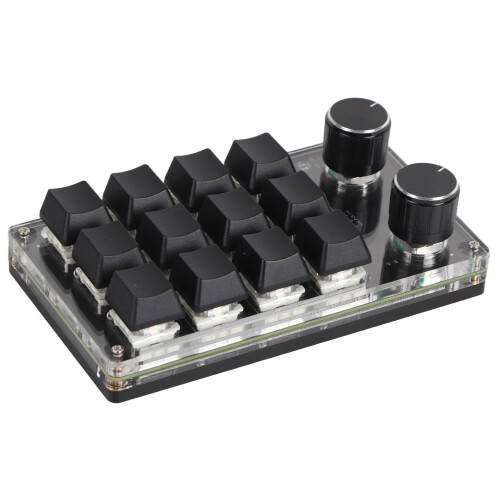 12 programmierbare Makro-Tasten 132x77x38mm Schwarz