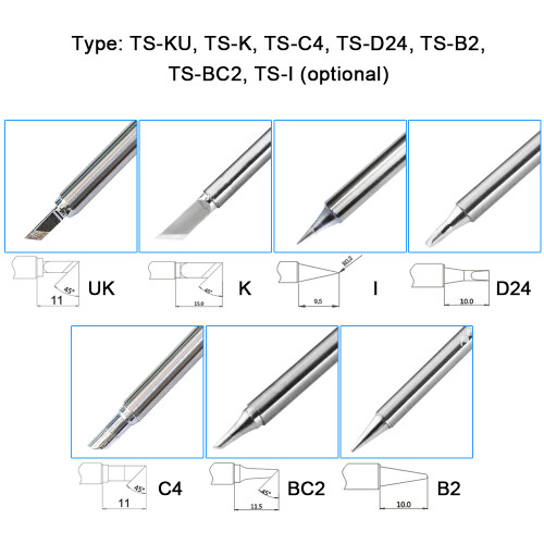 TS100/TS101 Steel Mini - 7 Tipos, Puntas de 105 mm