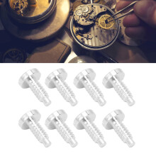 8 Stück silberfarbene Edelstahl-Schrauben für Uhren, 3,3  2,0 mm