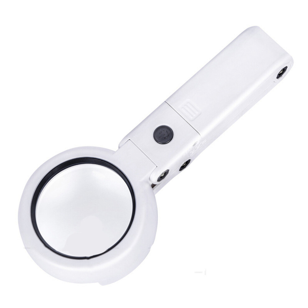 7x Handheld Magnifying Glass with 6 LED Lights, 55mm Lens, Desktop Stand