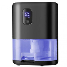 (Black) Small Electric Dehumidifiers, Noise Airs Moisture Dryer for Basement Home