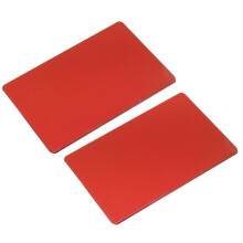 Elegant Red 50PCS Aluminum Business Cards Durable 0.22mm Thick Laser