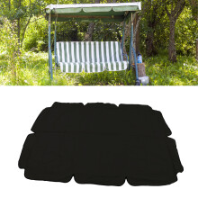 Garden Swing Canopy Replacement in 420D Silver-Coated Oxford Fabric Black