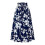 (S,Navy blue)Women's Bohemian Floral Tiered Maxi Skirt 1