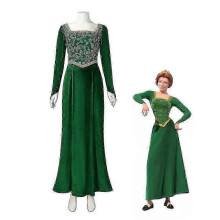 (XXXL)Shrek Fiona Princess Dress Cosplay Costume Women Girls Halloween Carnival Party Fance